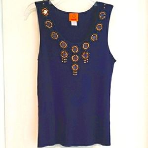 Ruby Rd. Blue sleeveless tank Shirt